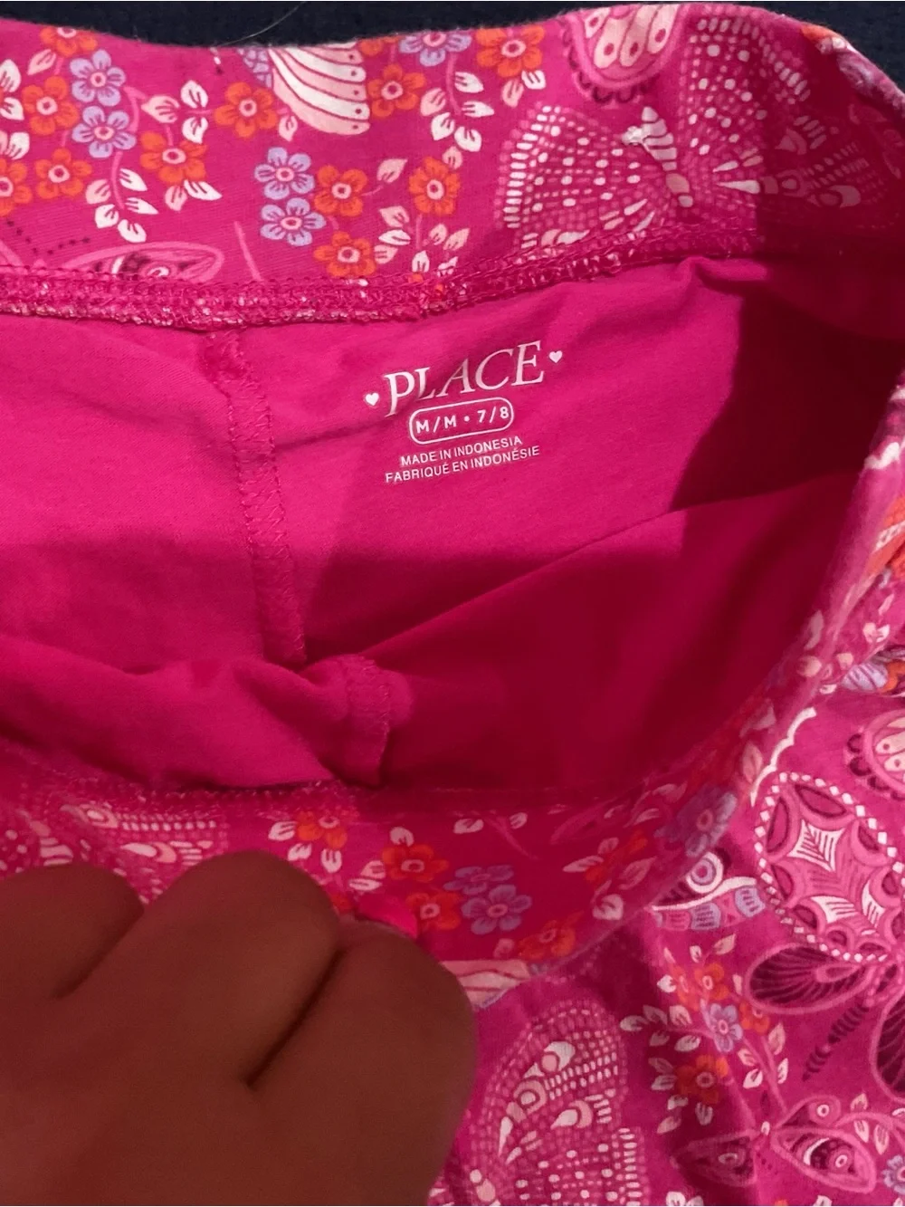 The Children's Place Girls Hot Pink Butterfly Floral Skort Size M (7/8)